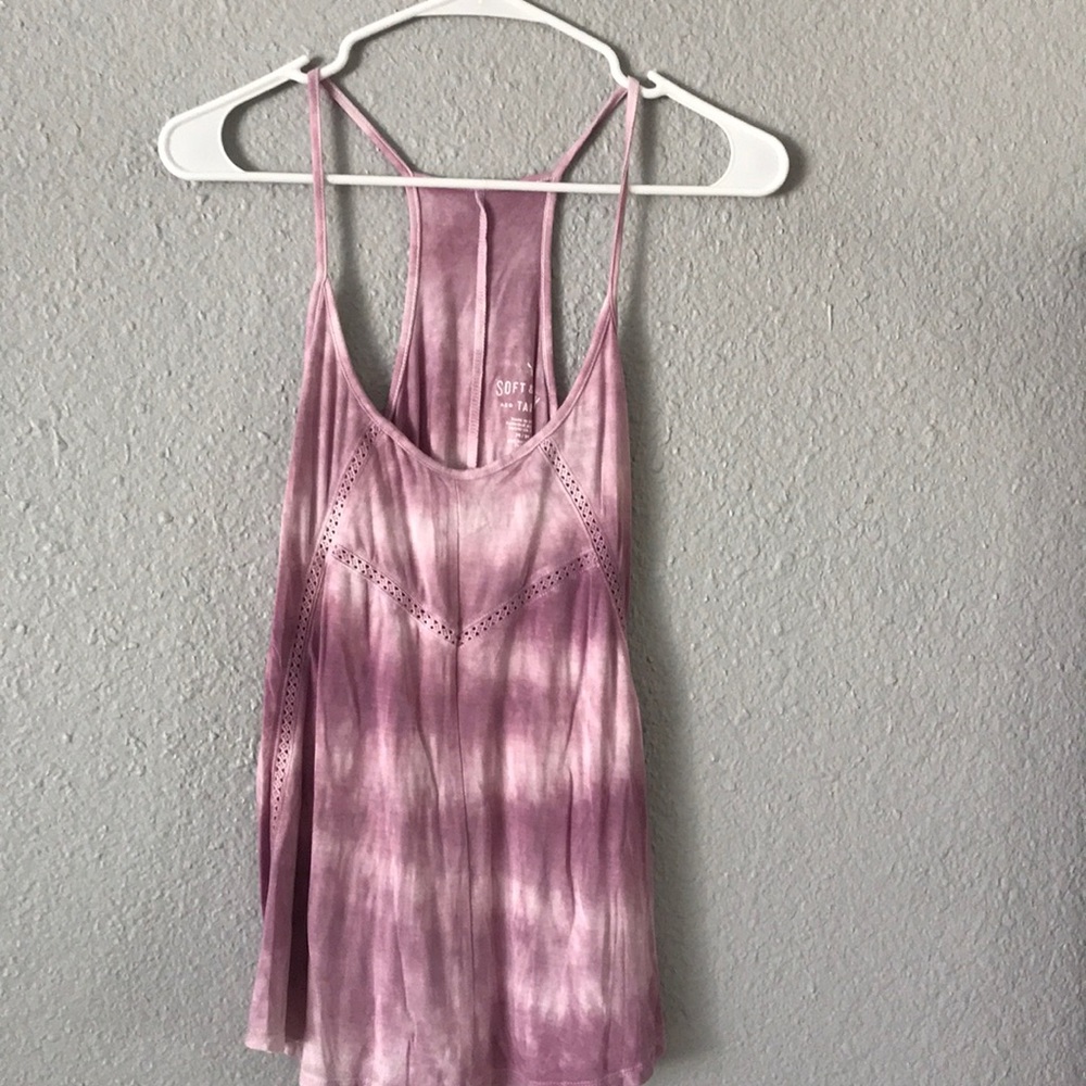 purple skinny strap tank top